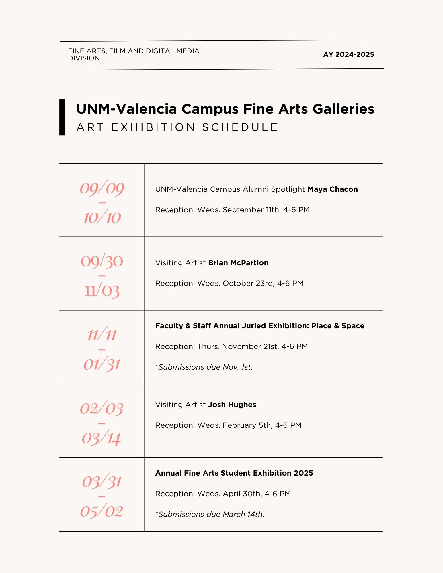 updated schedule 2