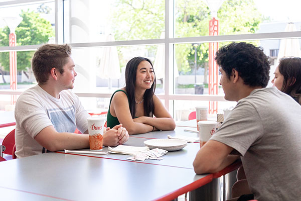 students eating