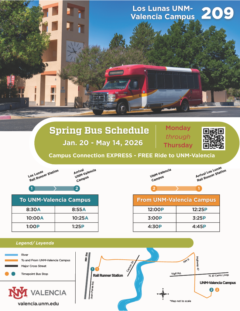Rio Metro UNM-V Spring 2026 Route