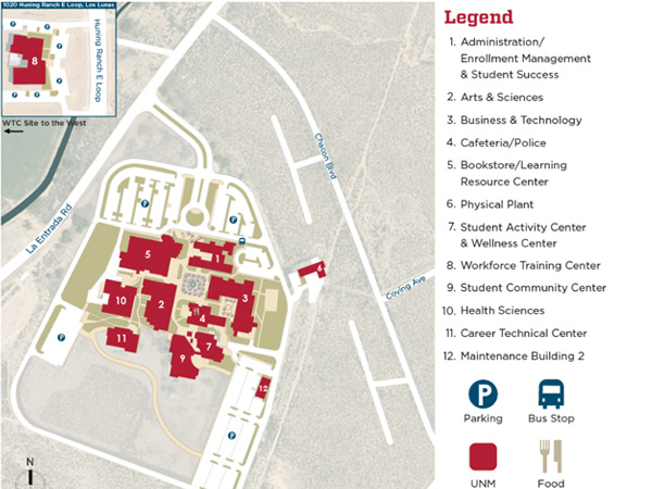 Screenshot of the UNM-Valencia campus map