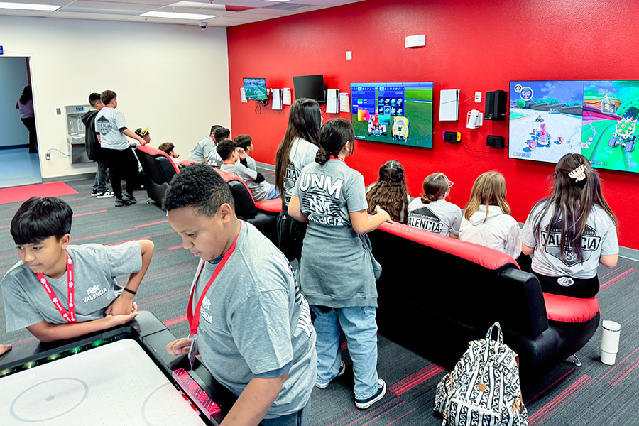 Jr. Lobos in the recreation room