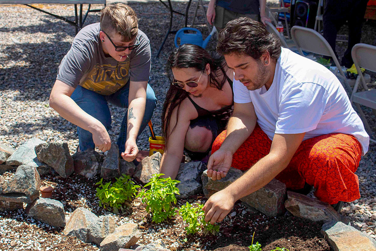 Members of the UNM-Valencia community gathered at the garden