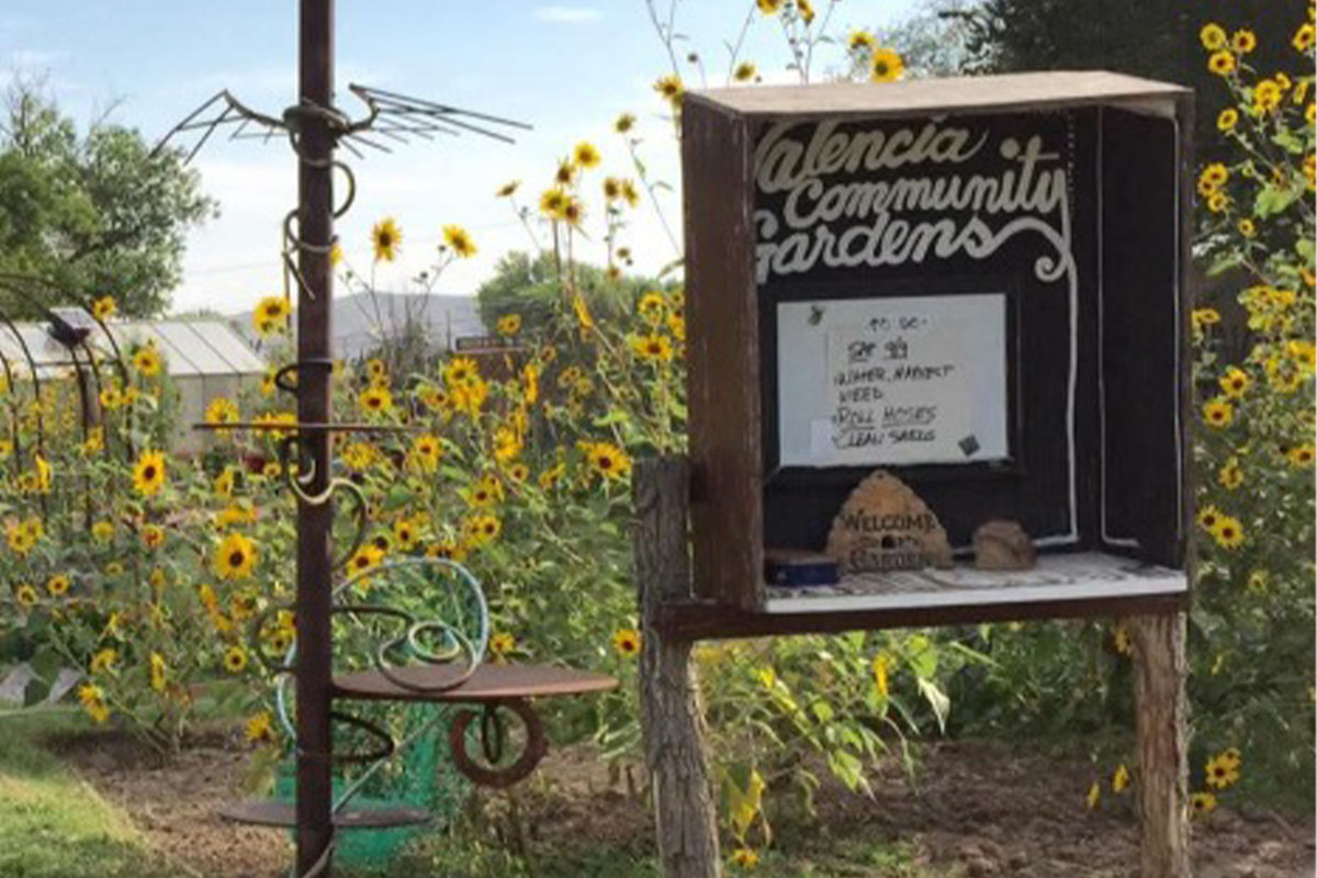 Community members working in the historic Tomé Community Garden