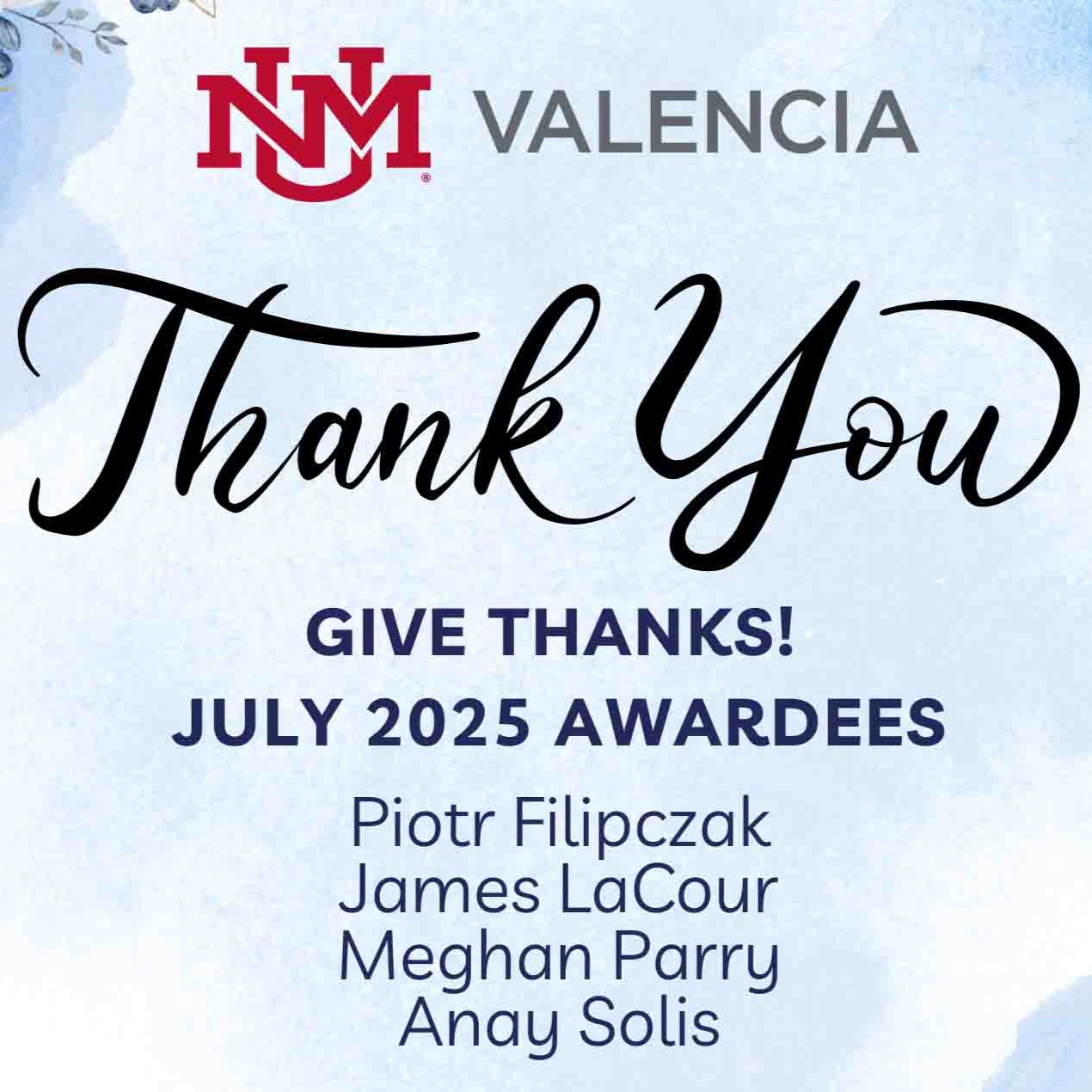 Staff Recognition July 2025
