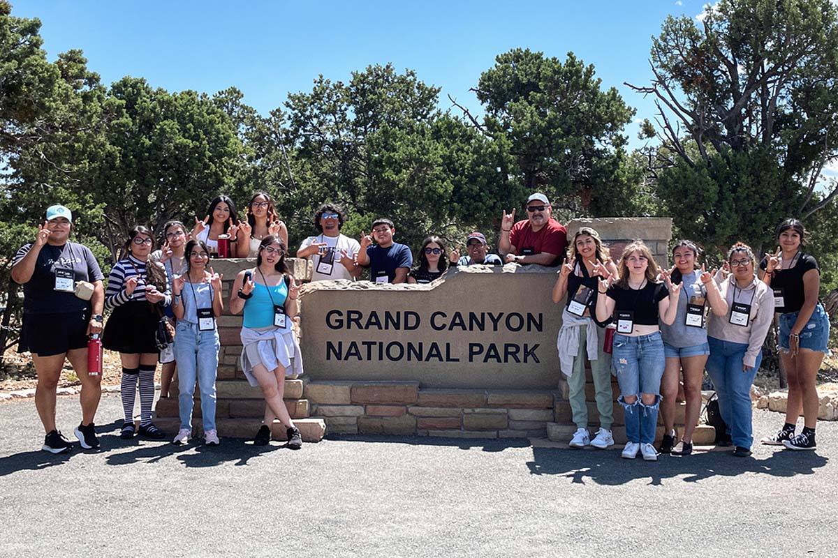 Upward Bound students visiting the Grand Canyon